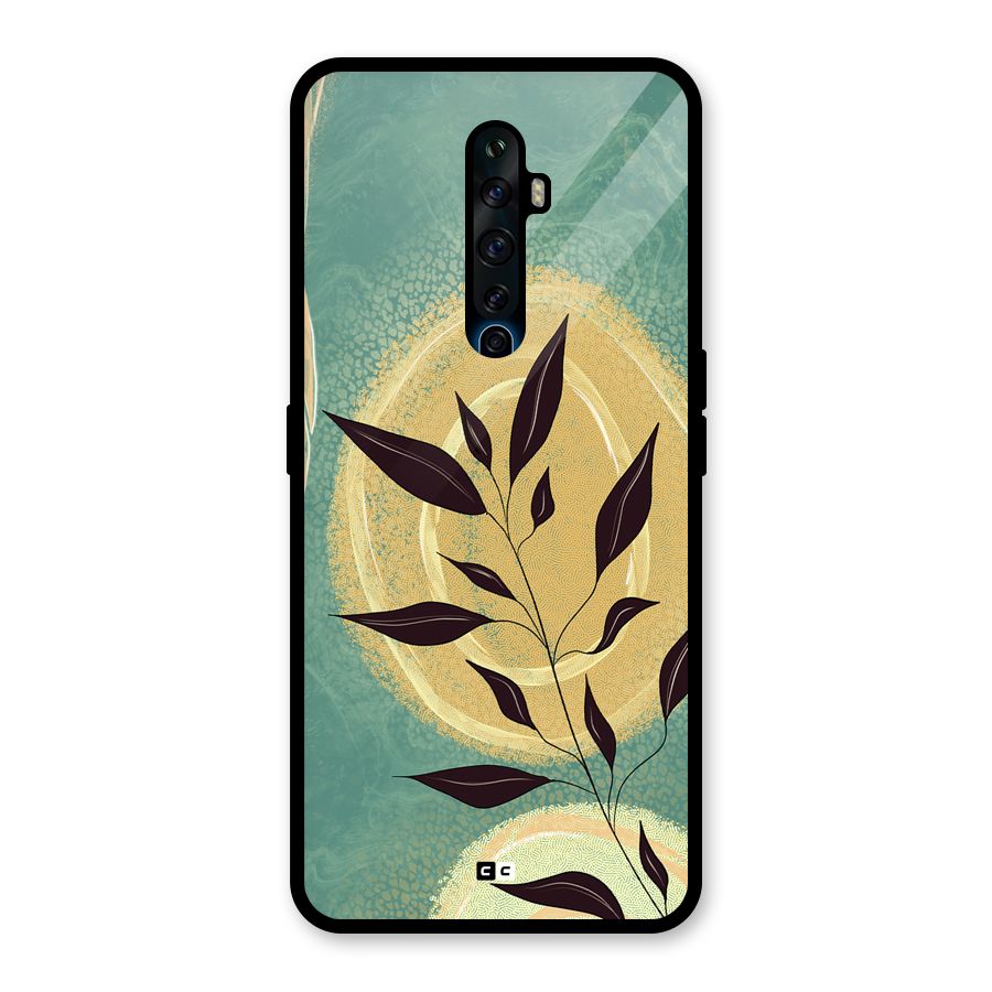 Vintage Leaf Art Glass Back Case for Oppo Reno2 F