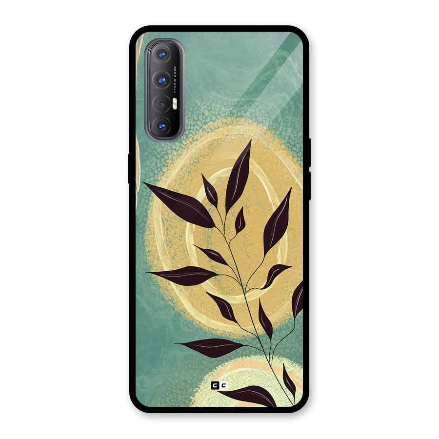 Vintage Leaf Art Glass Back Case for Oppo Reno3 Pro