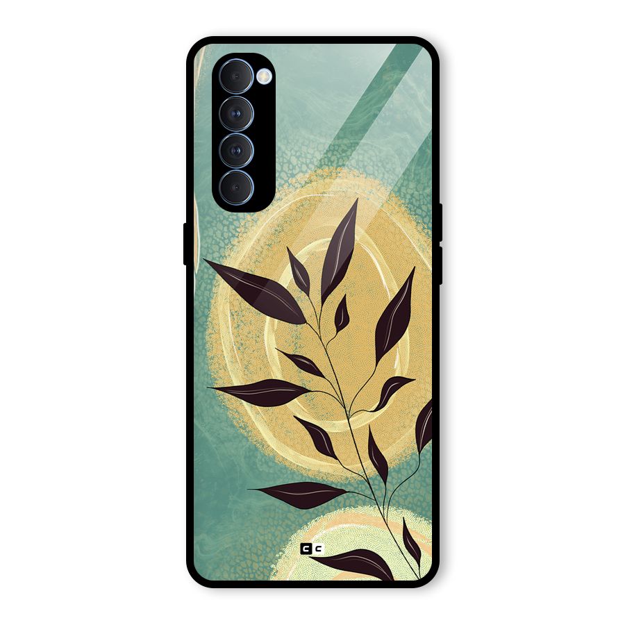Vintage Leaf Art Glass Back Case for Oppo Reno4 Pro