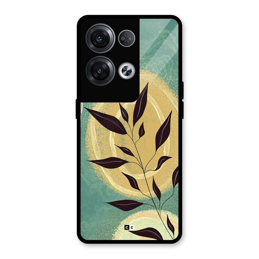 Vintage Leaf Art Glass Back Case for Oppo Reno8 Pro 5G