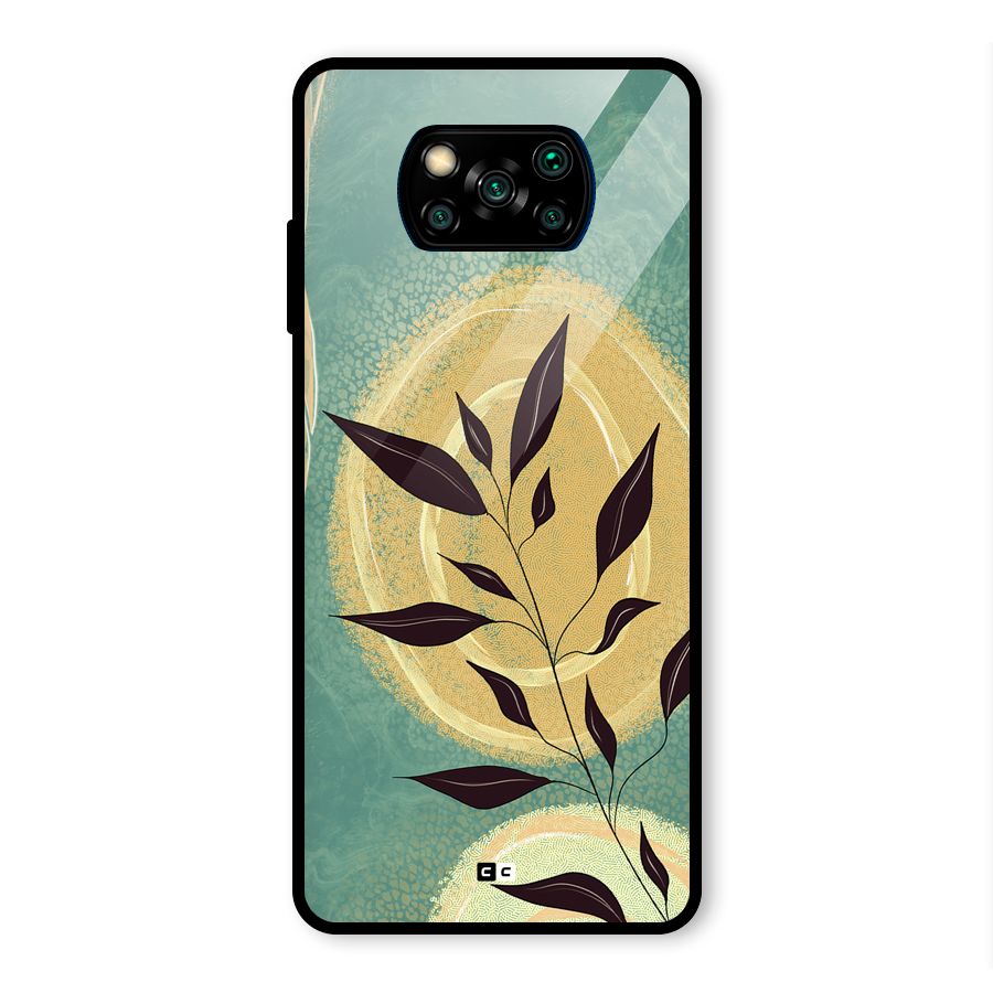 Vintage Leaf Art Glass Back Case for Poco X3 Pro