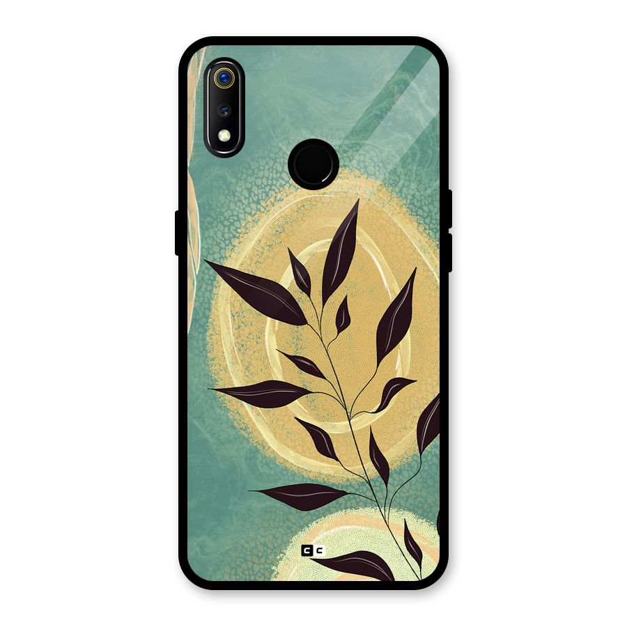 Vintage Leaf Art Glass Back Case for Realme 3
