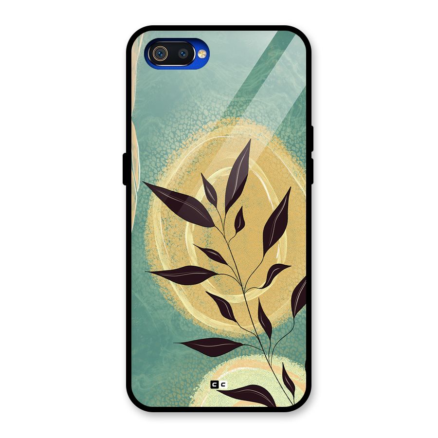 Vintage Leaf Art Glass Back Case for Realme C2
