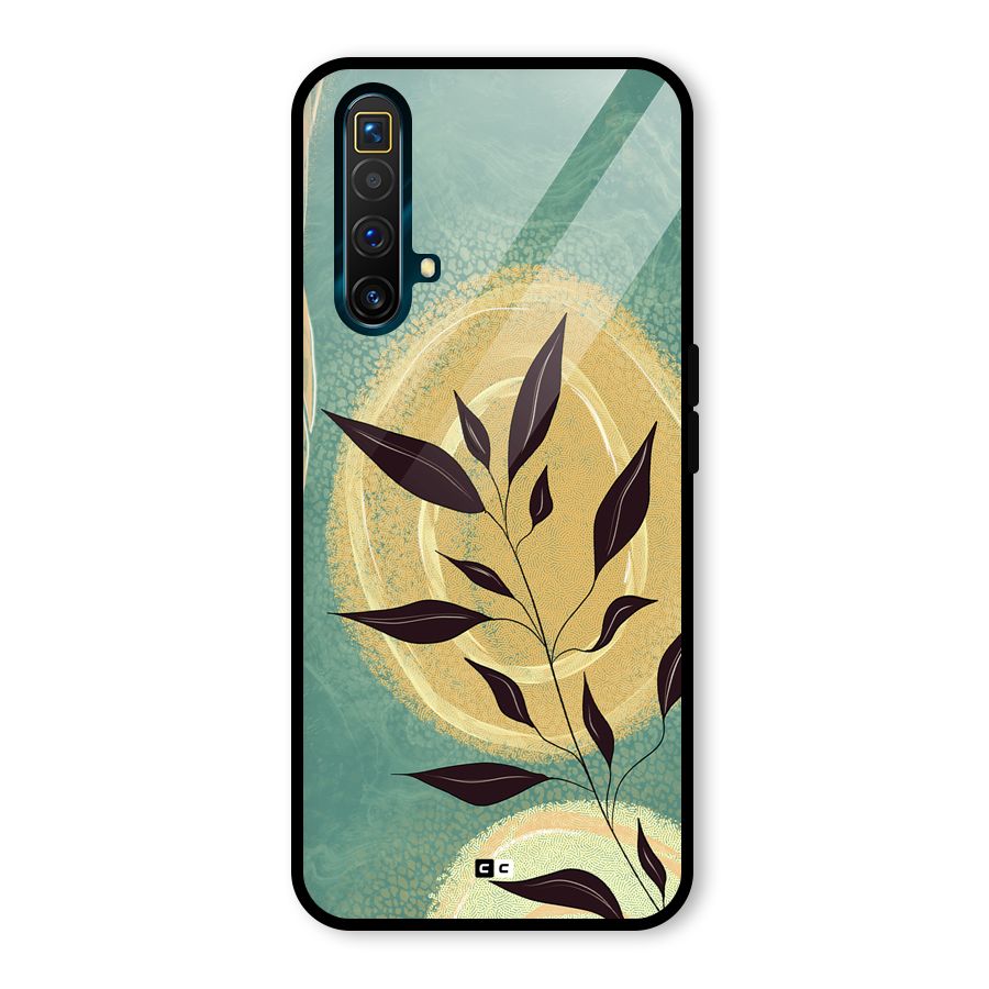 Vintage Leaf Art Glass Back Case for Realme X3