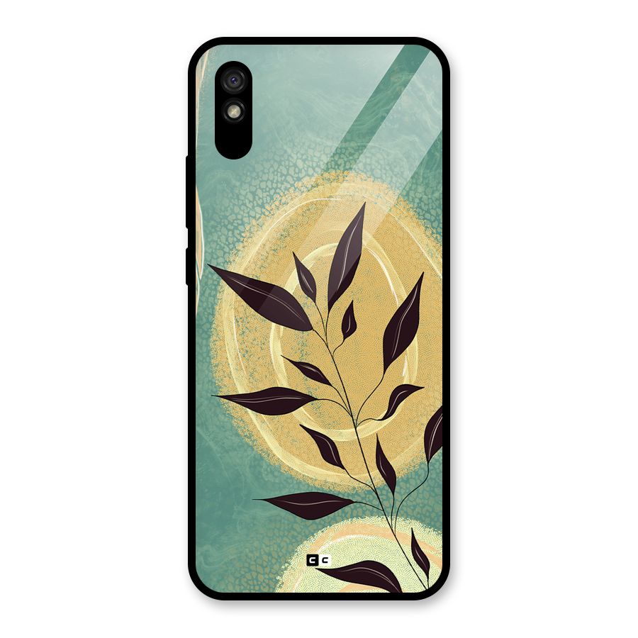 Vintage Leaf Art Glass Back Case for Redmi 9A
