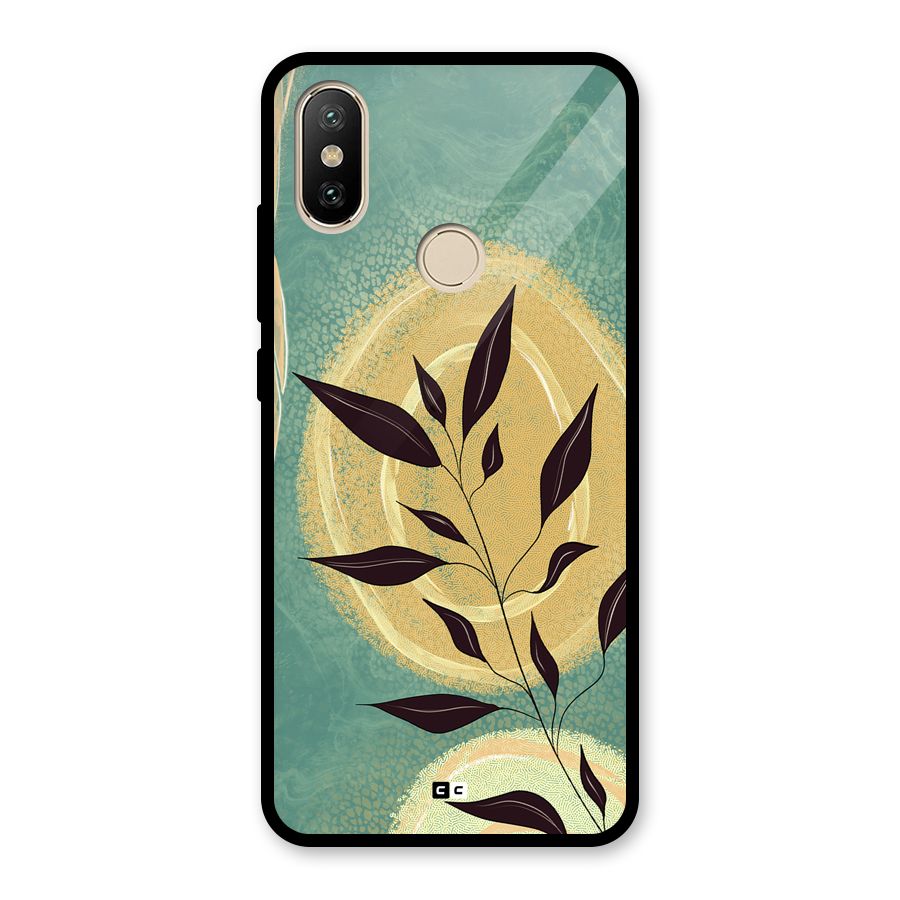 Vintage Leaf Art Glass Back Case for Redmi A2