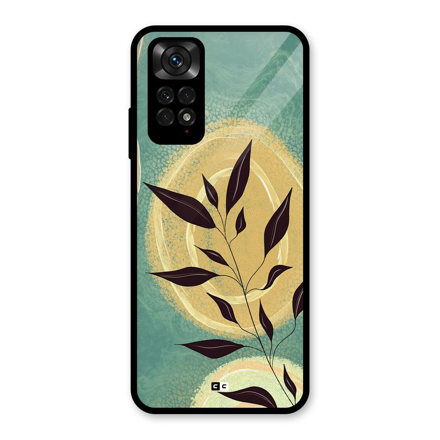 Vintage Leaf Art Glass Back Case for Redmi Note 11