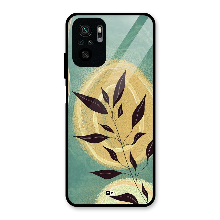 Vintage Leaf Art Glass Back Case for Redmi Note 11 SE