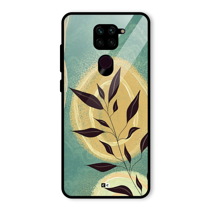 Vintage Leaf Art Glass Back Case for Redmi Note 9