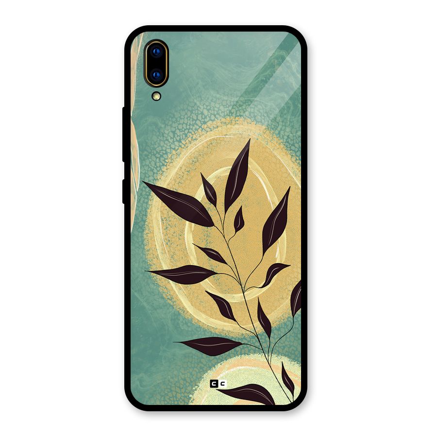 Vintage Leaf Art Glass Back Case for Vivo V11 Pro