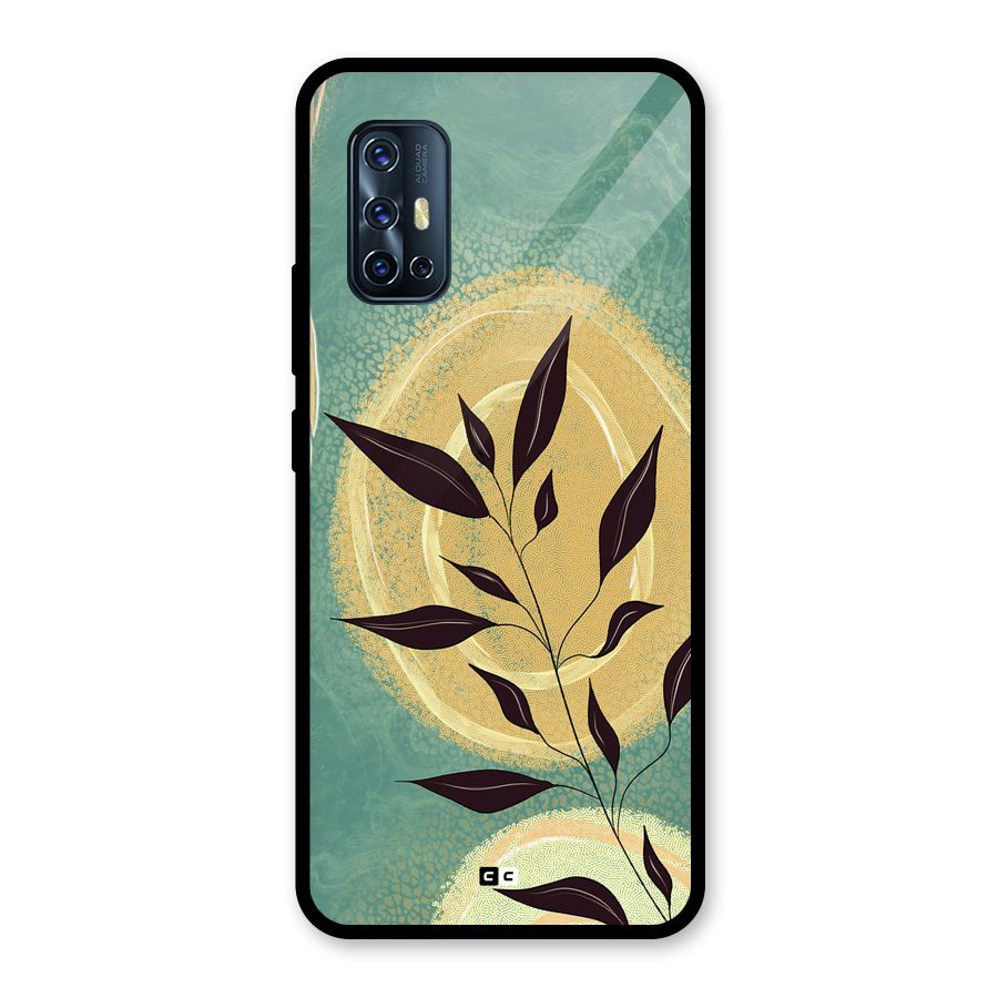 Vintage Leaf Art Glass Back Case for Vivo V17
