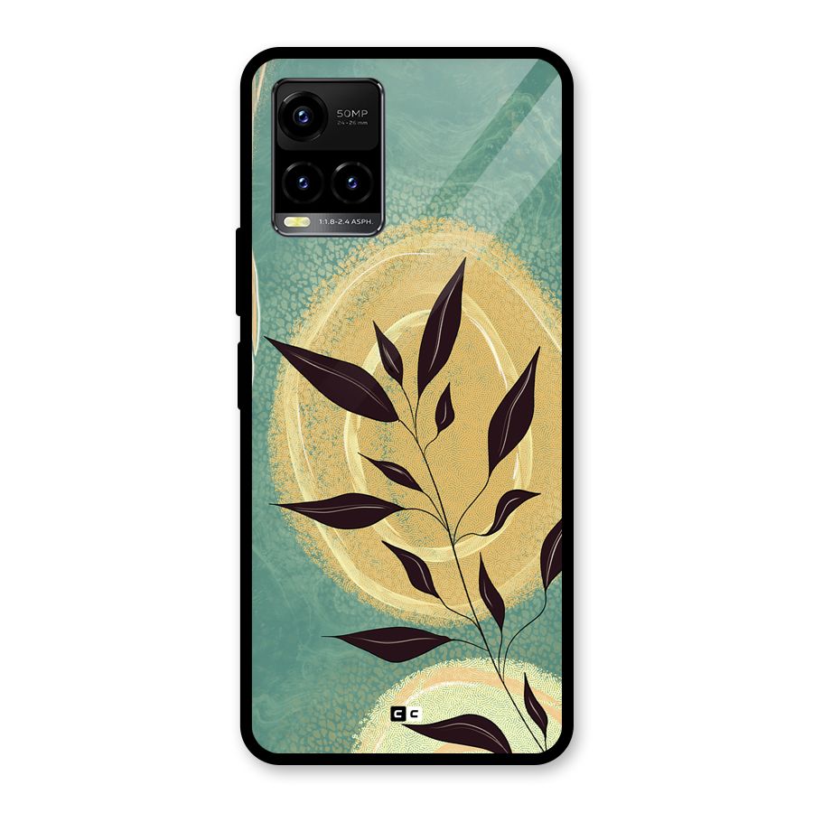 Vintage Leaf Art Glass Back Case for Vivo Y21 2021