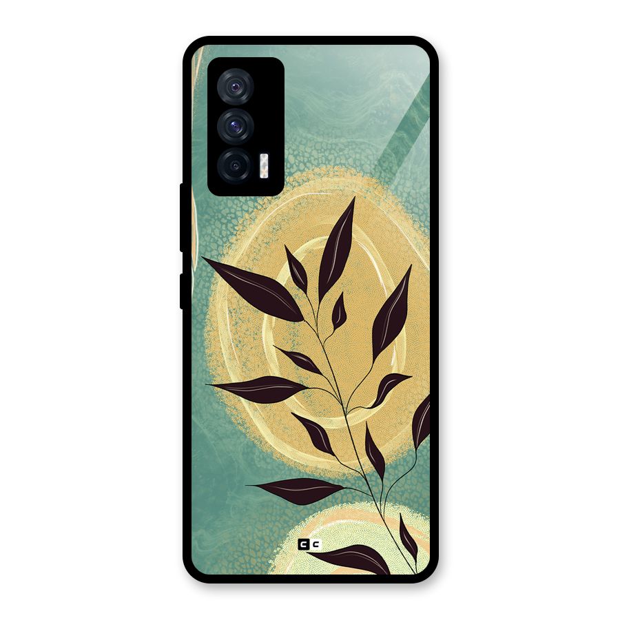 Vintage Leaf Art Glass Back Case for Vivo iQOO 7 5G