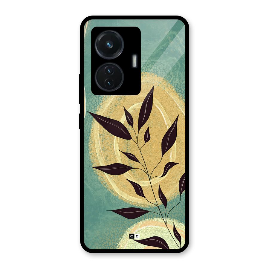 Vintage Leaf Art Glass Back Case for iQOO Z6 44W