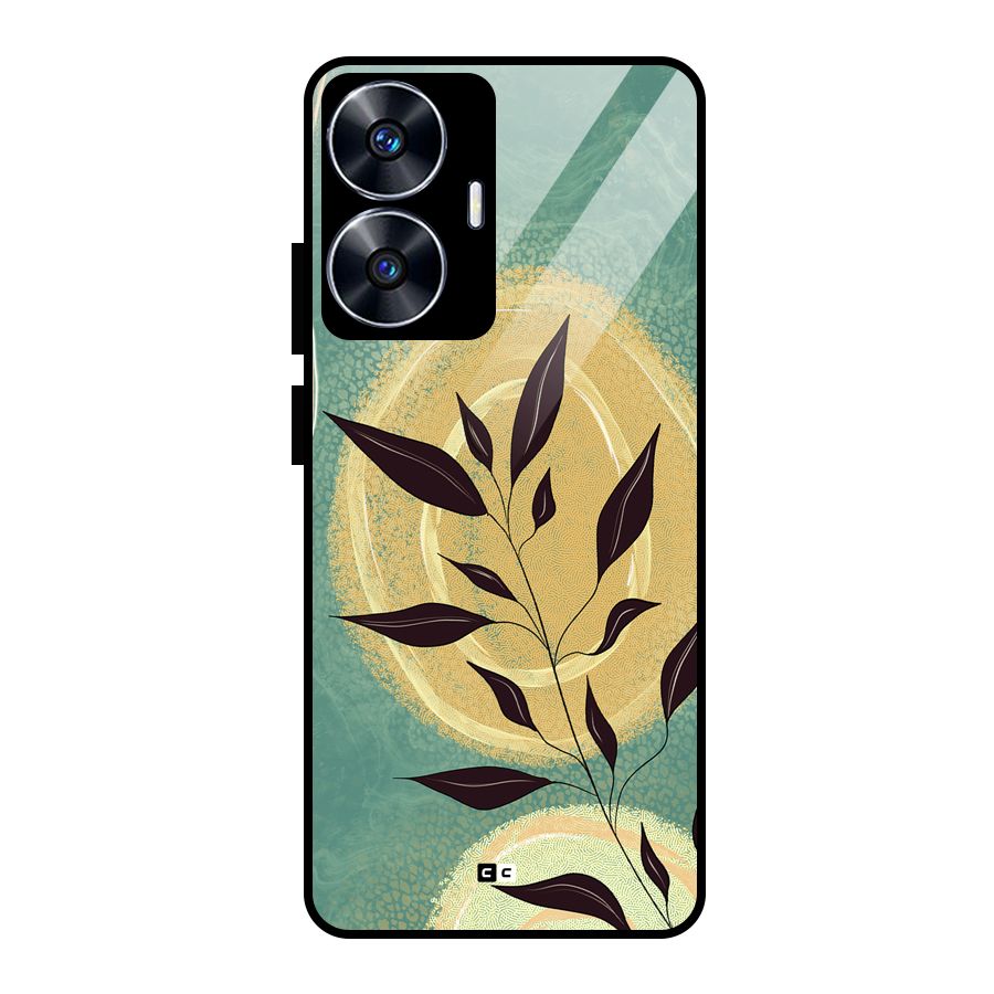 Vintage Leaf Art Glass Back Case for realme C55