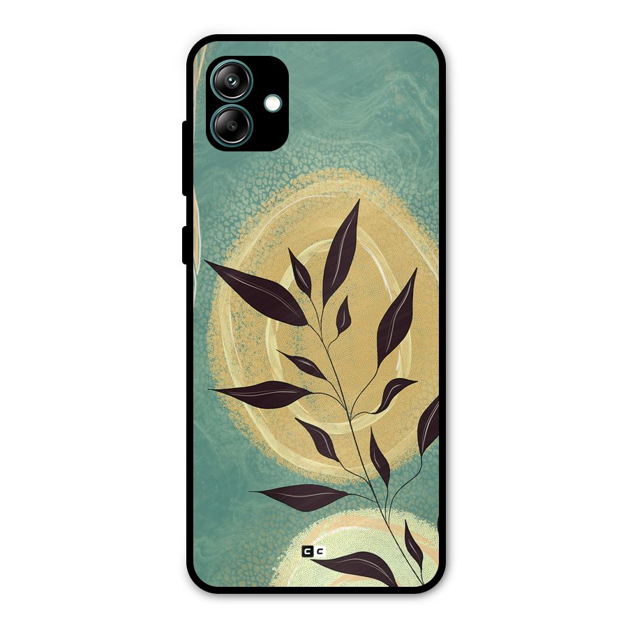Vintage Leaf Art Metal Back Case for Galaxy A04
