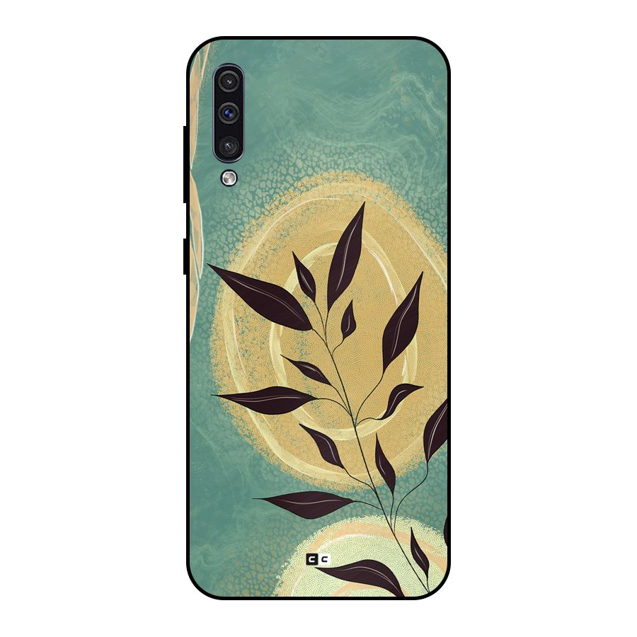 Vintage Leaf Art Metal Back Case for Galaxy A30s