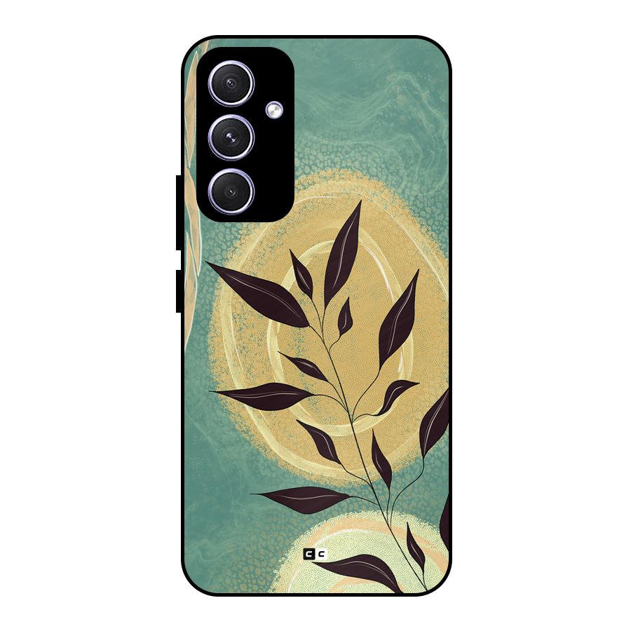 Vintage Leaf Art Metal Back Case for Galaxy A54