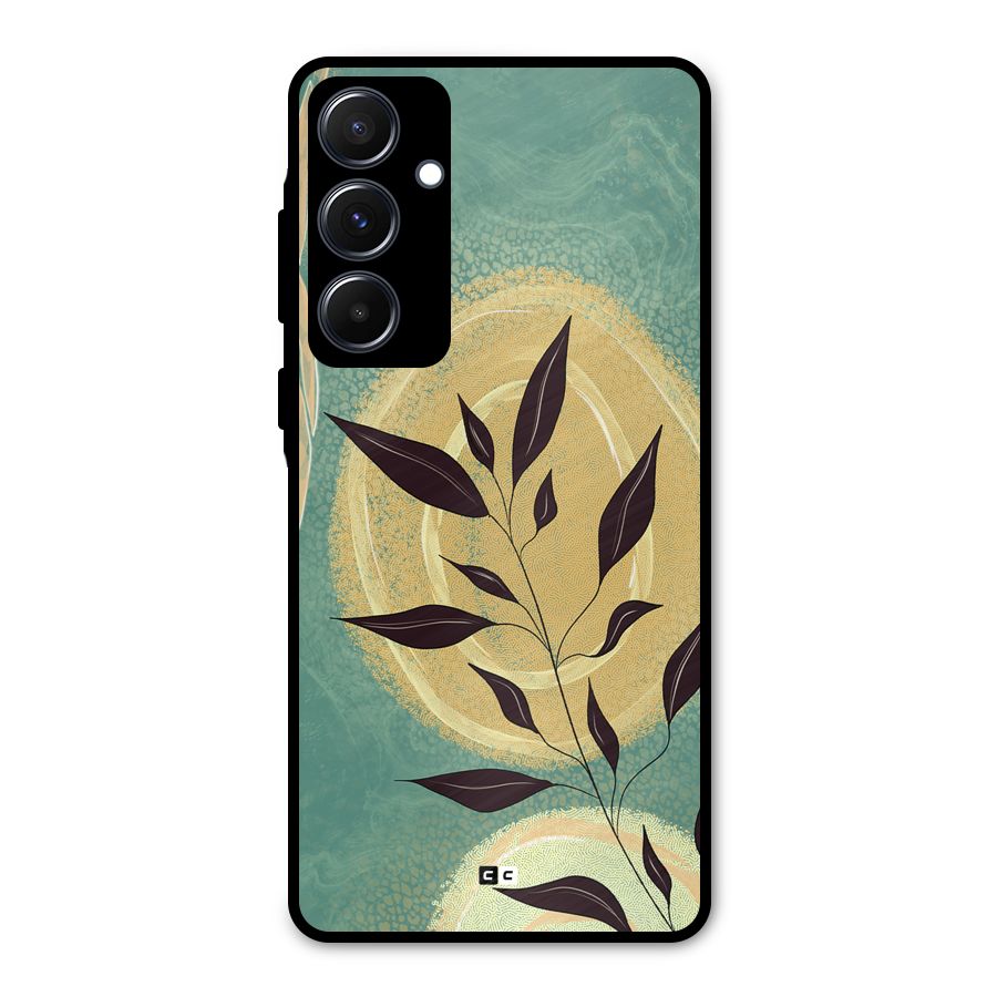 Vintage Leaf Art Metal Back Case for Galaxy A55