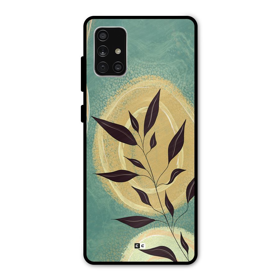 Vintage Leaf Art Metal Back Case for Galaxy A71