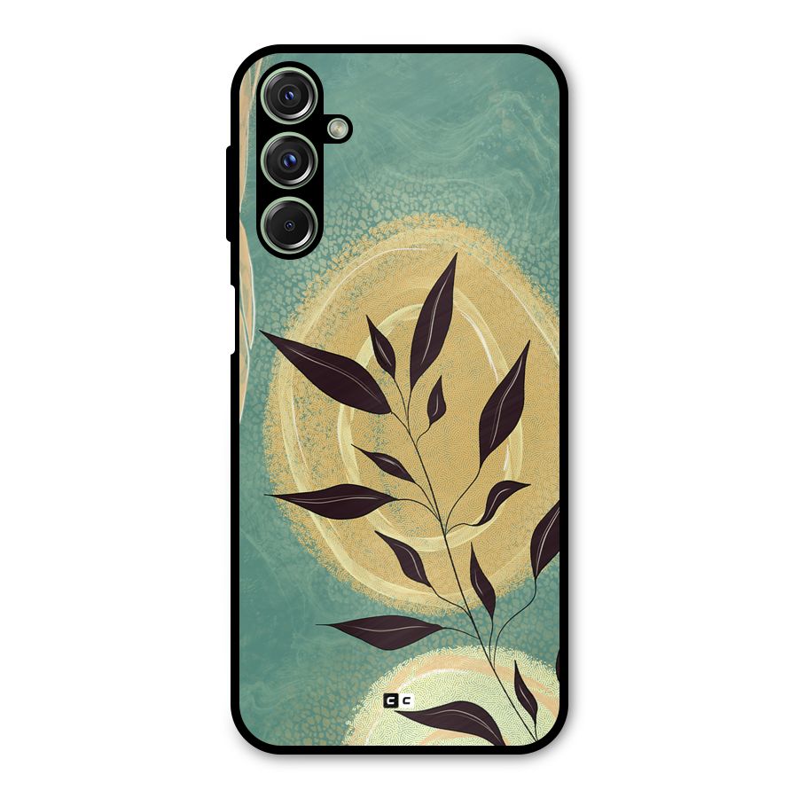 Vintage Leaf Art Metal Back Case for Galaxy F34