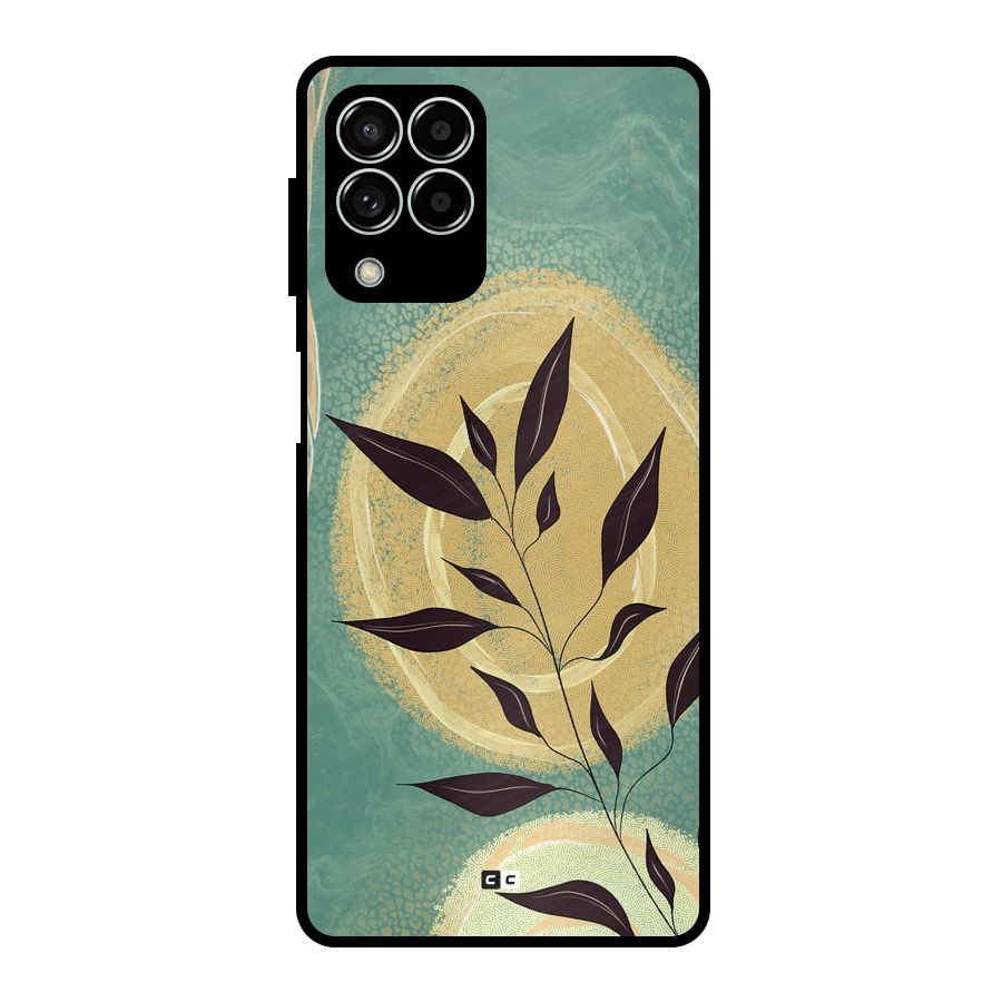 Vintage Leaf Art Metal Back Case for Galaxy M33