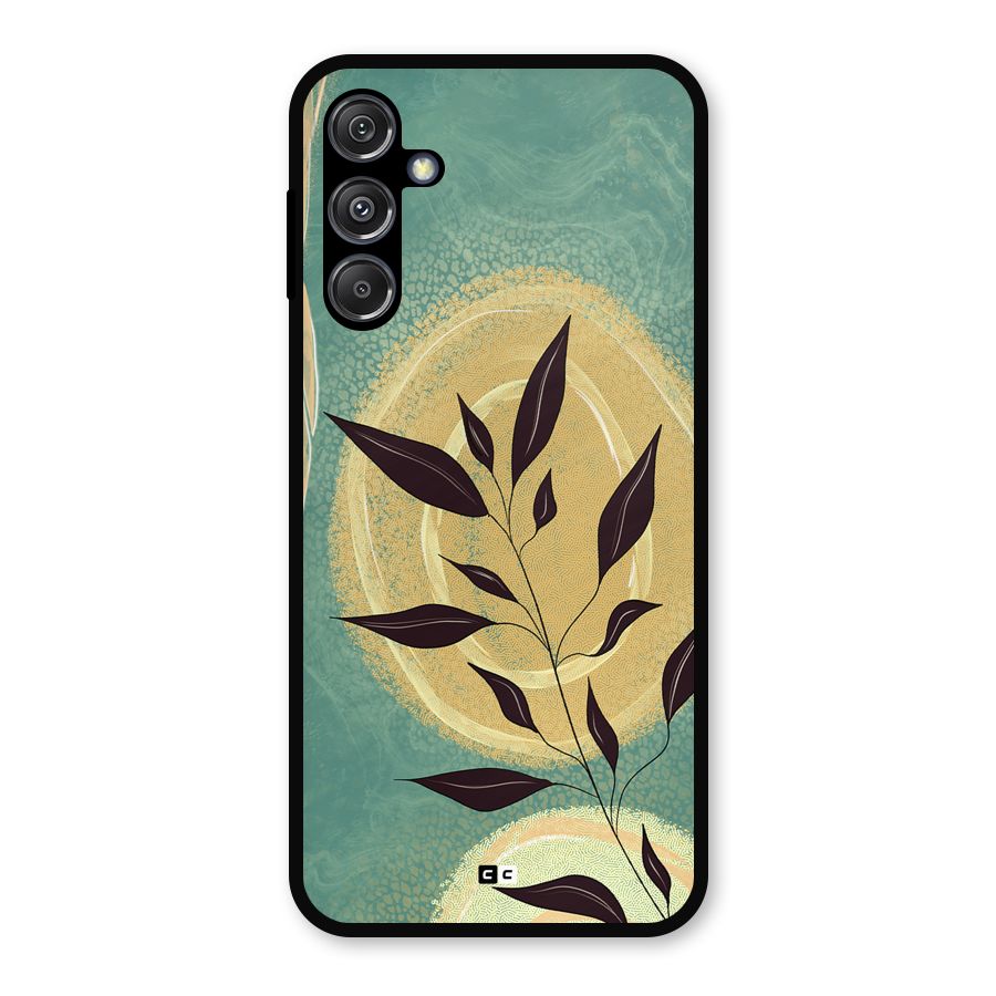 Vintage Leaf Art Metal Back Case for Galaxy M34 5G