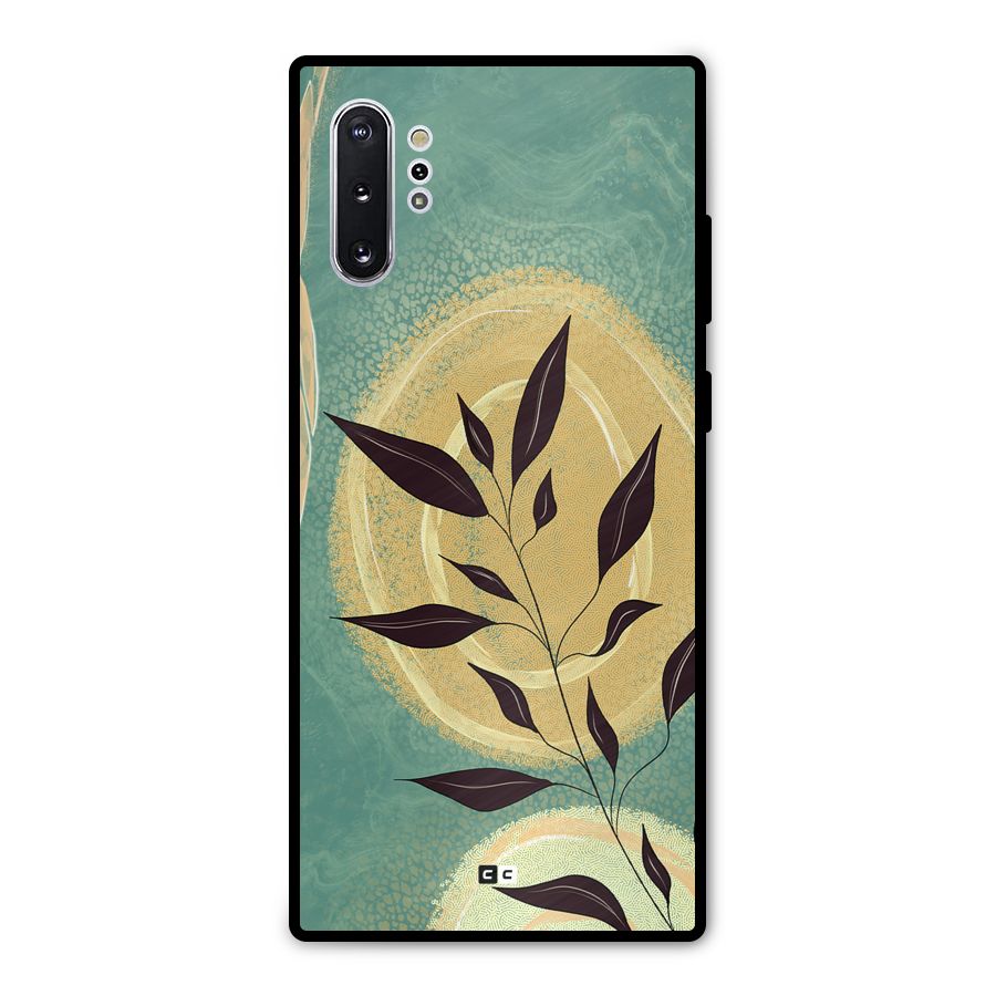 Vintage Leaf Art Metal Back Case for Galaxy Note 10 Plus