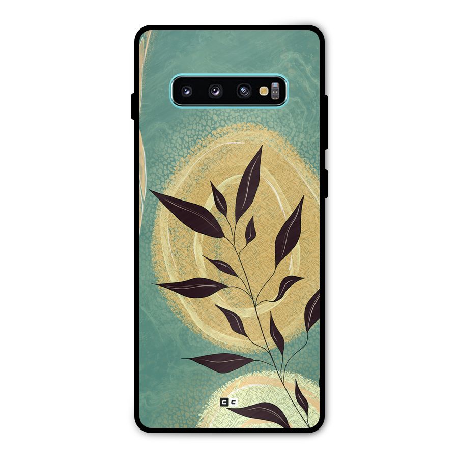 Vintage Leaf Art Metal Back Case for Galaxy S10 Plus