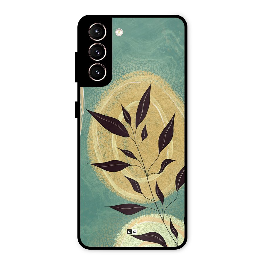 Vintage Leaf Art Metal Back Case for Galaxy S21 5G