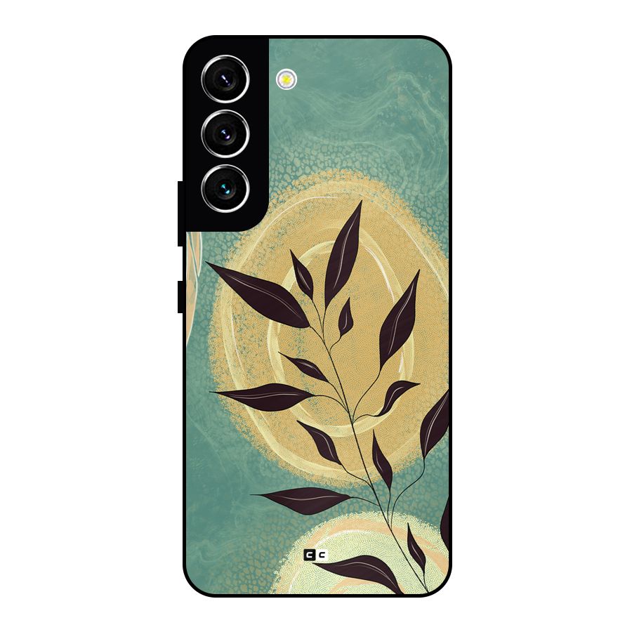 Vintage Leaf Art Metal Back Case for Galaxy S22 5G