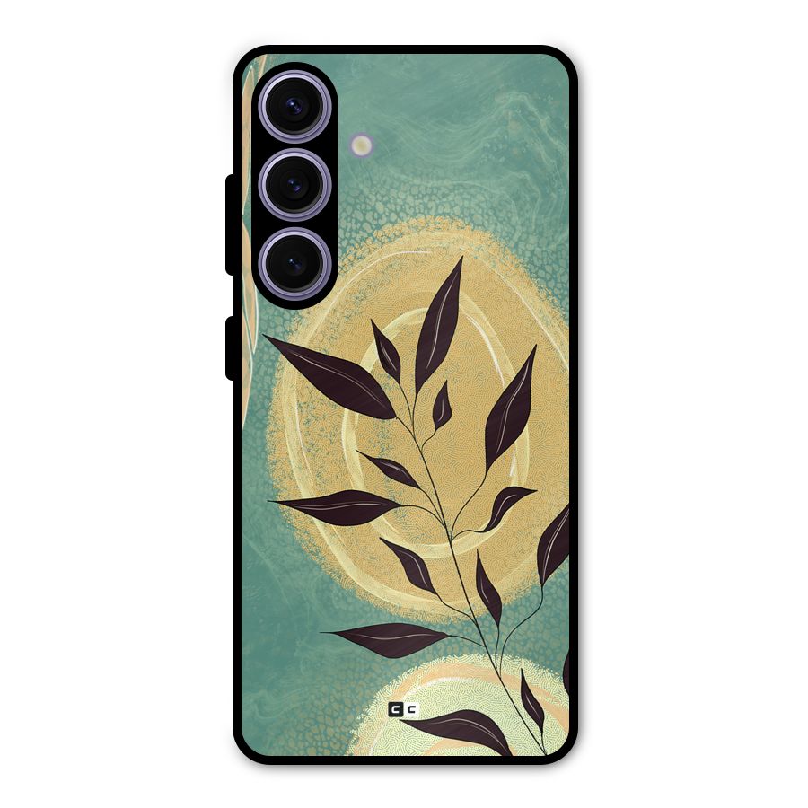 Vintage Leaf Art Metal Back Case for Galaxy S24