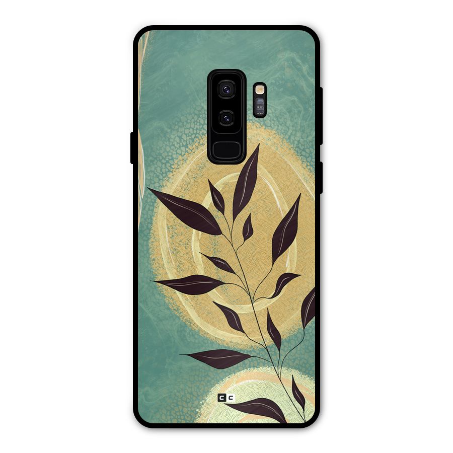 Vintage Leaf Art Metal Back Case for Galaxy S9 Plus