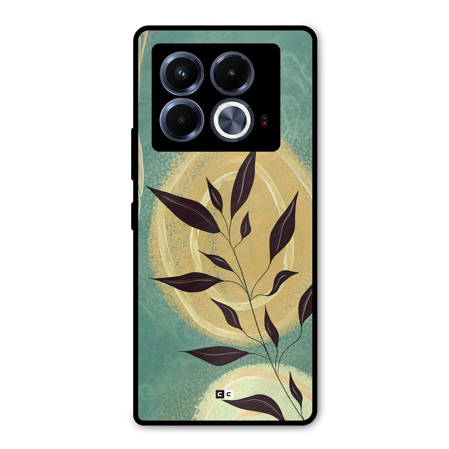 Vintage Leaf Art Metal Back Case for Infinix Note 40 5G