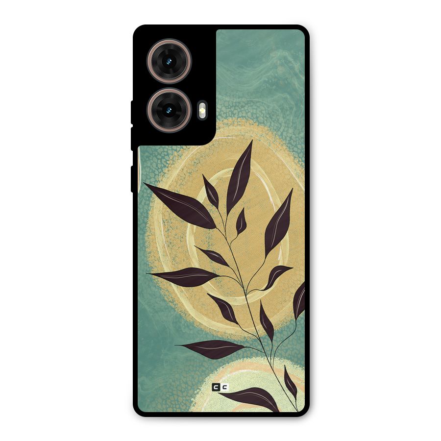 Vintage Leaf Art Metal Back Case for Moto G85