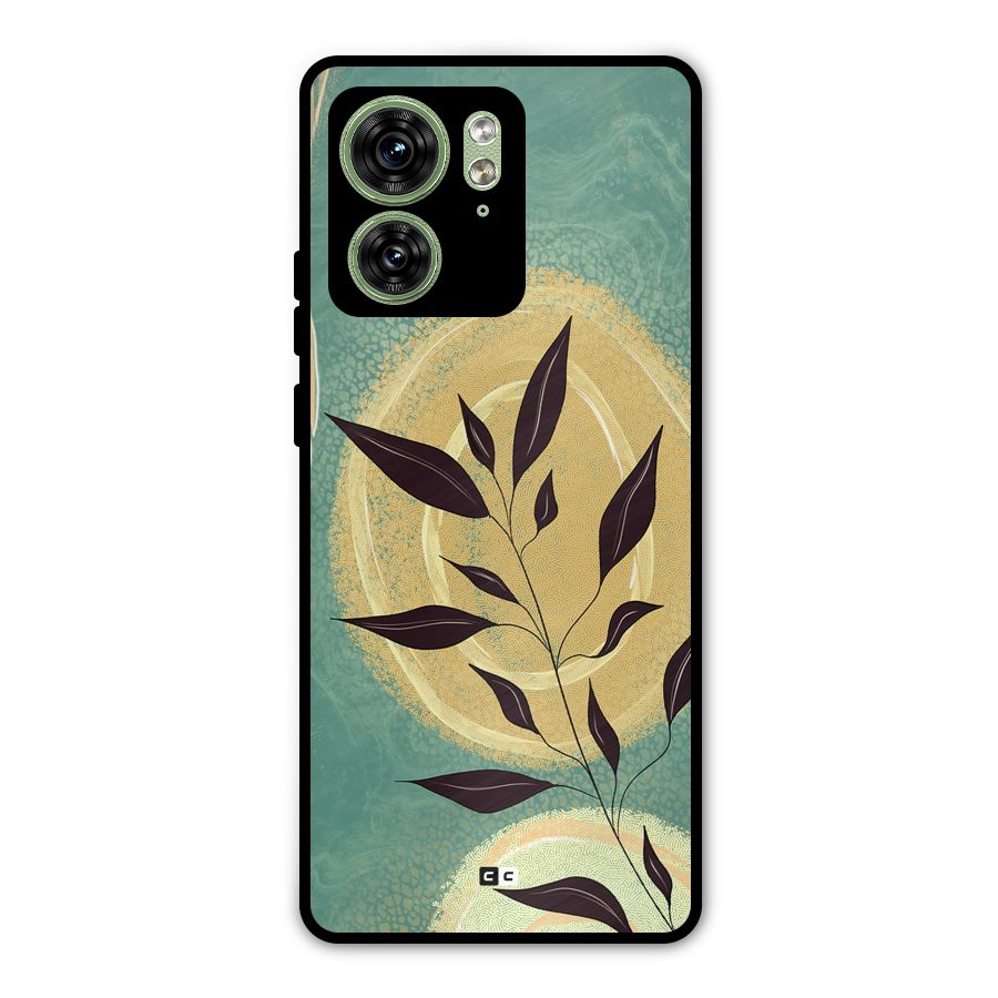 Vintage Leaf Art Metal Back Case for Motorola Edge 40 5G