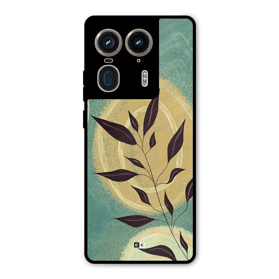 Vintage Leaf Art Metal Back Case for Motorola Edge 50 Ultra