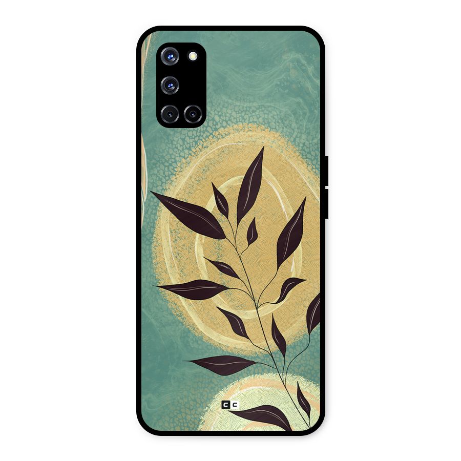 Vintage Leaf Art Metal Back Case for Oppo A52