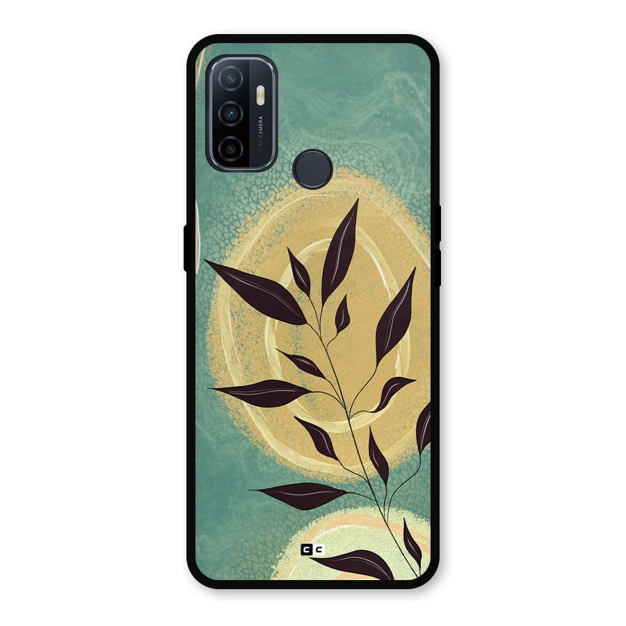 Vintage Leaf Art Metal Back Case for Oppo A53