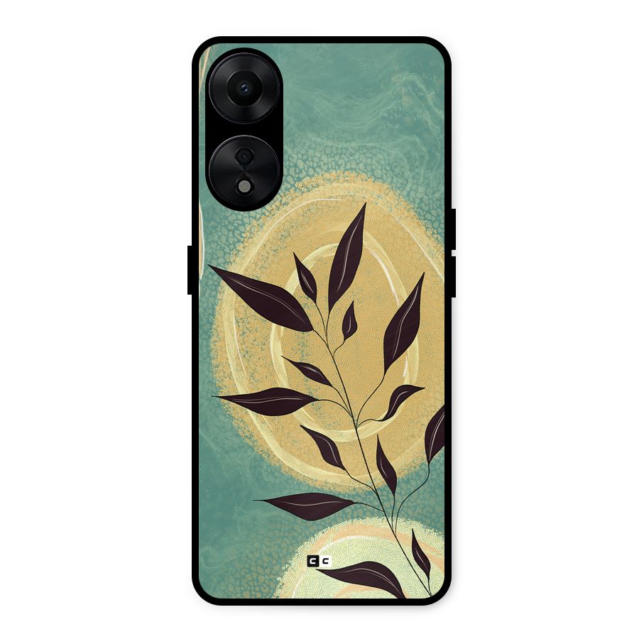Vintage Leaf Art Metal Back Case for Oppo A78 5G