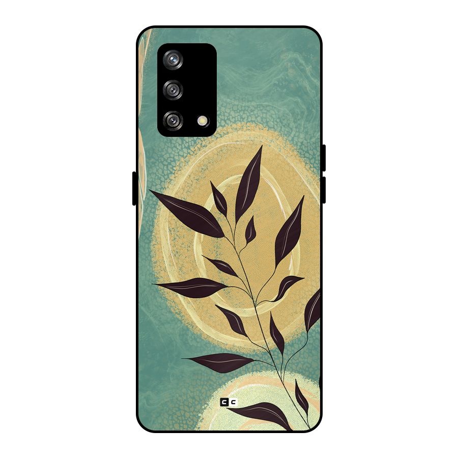Vintage Leaf Art Metal Back Case for Oppo F19