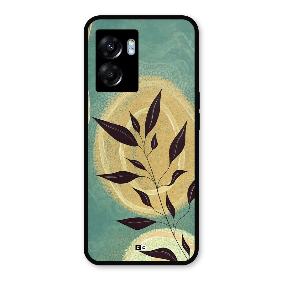 Vintage Leaf Art Metal Back Case for Oppo K10 (5G)