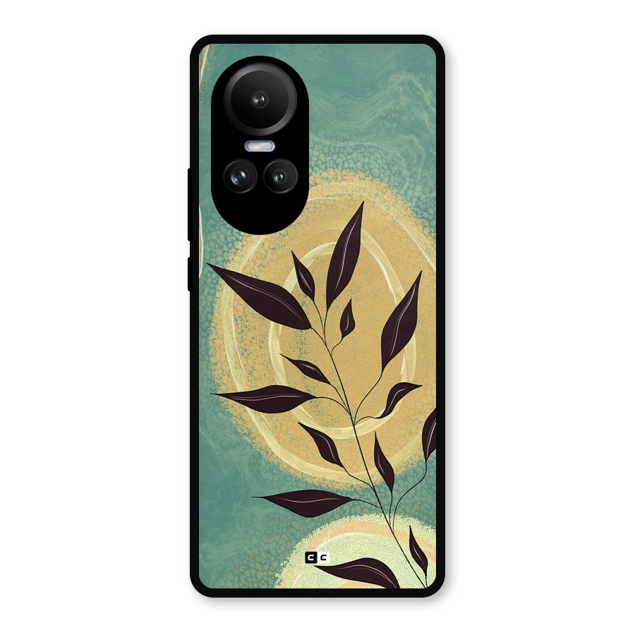 Vintage Leaf Art Metal Back Case for Oppo Reno10 Pro