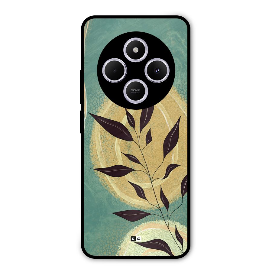 Vintage Leaf Art Metal Back Case for Poco C75 5G