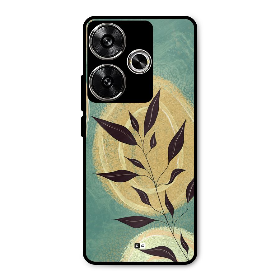 Vintage Leaf Art Metal Back Case for Poco F6