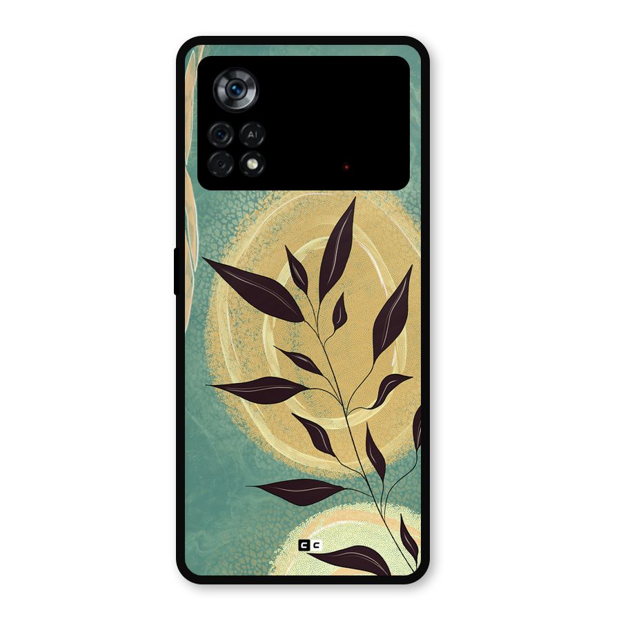 Vintage Leaf Art Metal Back Case for Poco X4 Pro 5G