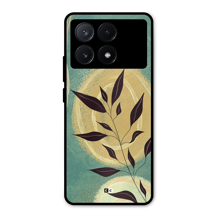 Vintage Leaf Art Metal Back Case for Poco X6 Pro