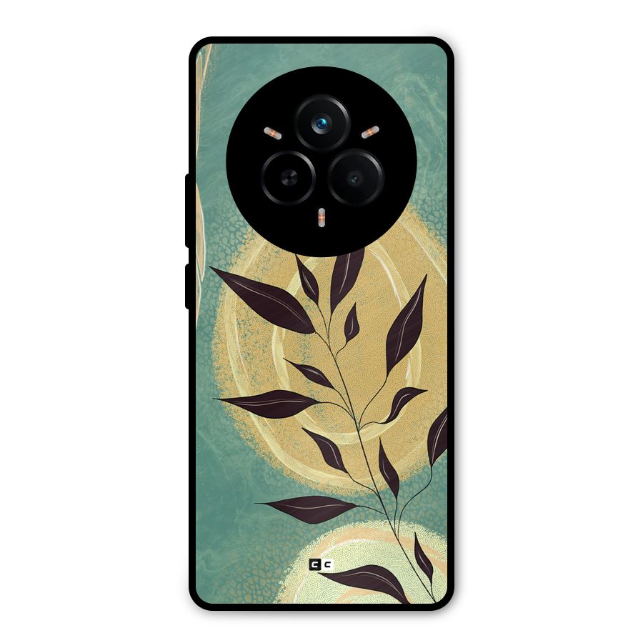 Vintage Leaf Art Metal Back Case for Realme 14 Pro Plus