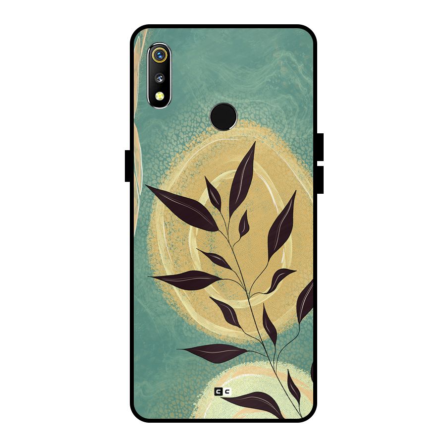 Vintage Leaf Art Metal Back Case for Realme 3