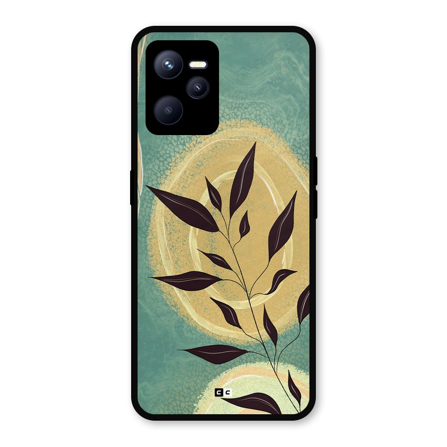Vintage Leaf Art Metal Back Case for Realme C35